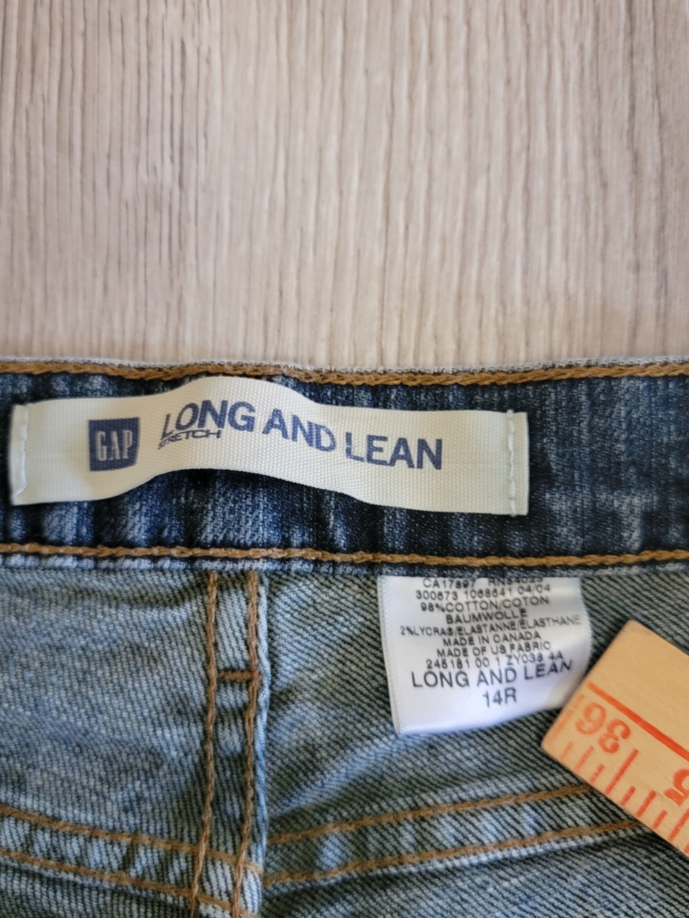 VTG GAP Long & Lean Stretch Jeans Midrise Womens 14R Bootcut Y2k Blue - Picture 3 of 8